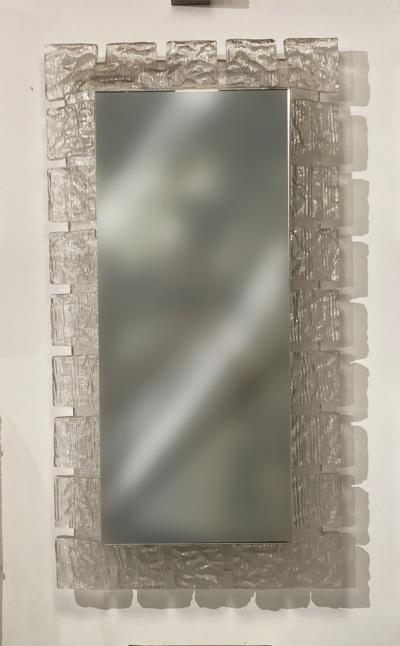 Italian Mid Century Style Perspex Illuminated Rectangular Wall Mirror