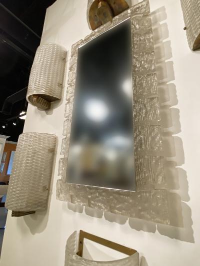 Italian Mid Century Style Perspex Illuminated Rectangular Wall Mirror