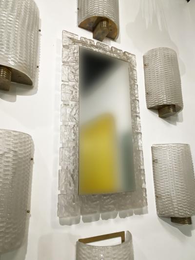 Italian Mid Century Style Perspex Illuminated Rectangular Wall Mirror