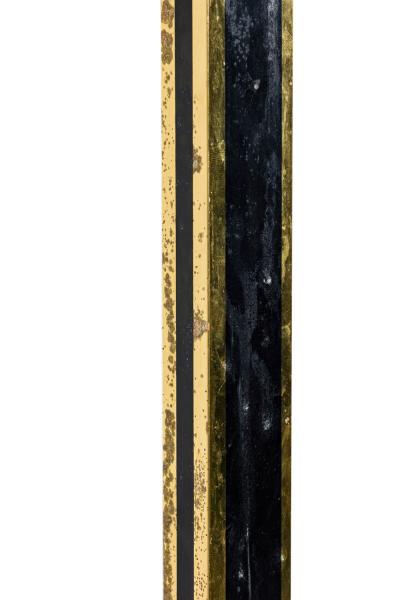 Italian Mid Century Tall Brass and Black Lacquer Torchiere