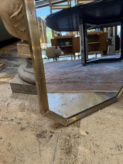 Italian Mid Century Tapered Brass Wall Mirror 1970s