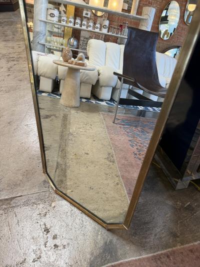 Italian Mid Century Tapered Brass Wall Mirror 1970s