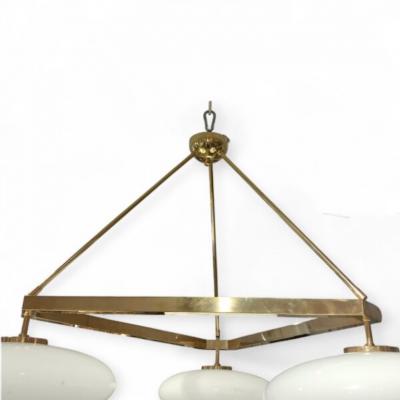 Italian Mid Century Triangular Gold Lamp