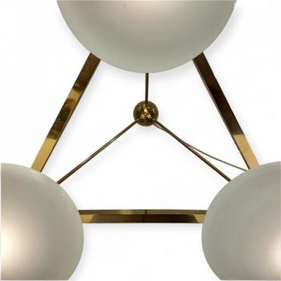 Italian Mid Century Triangular Gold Lamp