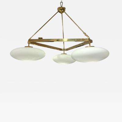 Italian Mid Century Triangular Gold Lamp