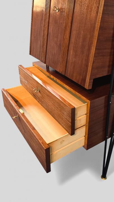 Italian Mid Century Wall unit Bookcase with Cabinet Bar 1960s