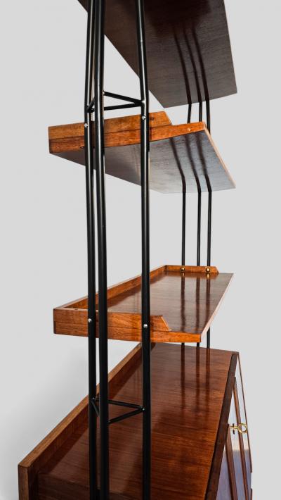 Italian Mid Century Wall unit Bookcase with Cabinet Bar 1960s