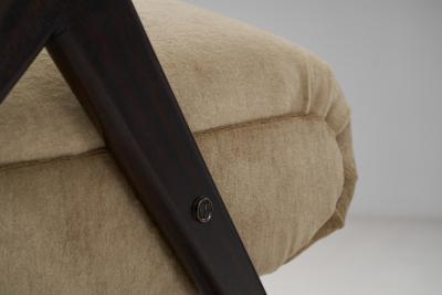 Italian Mid Century Wingback Lounge Chair Italy 1950s