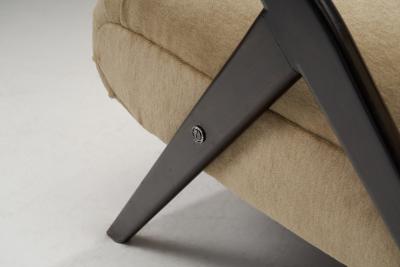 Italian Mid Century Wingback Lounge Chair Italy 1950s