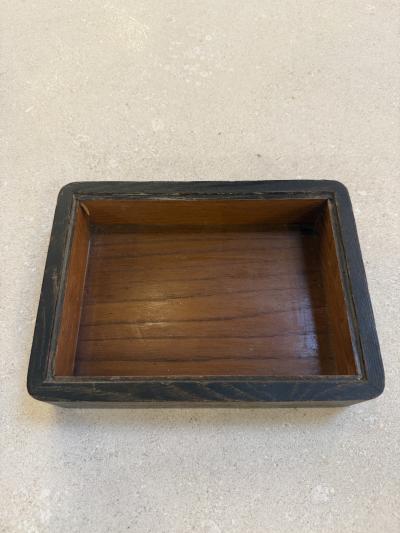 Italian Mid Century Wood and Mirrored Box with Brass Knob 1960s