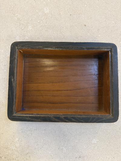 Italian Mid Century Wood and Mirrored Box with Brass Knob 1960s