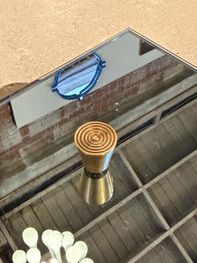 Italian Mid Century Wood and Mirrored Box with Brass Knob 1960s