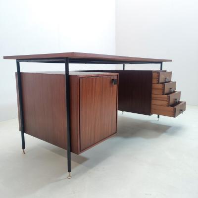 Italian Mid Century Wooden Desk with Drawers