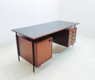 Italian Mid Century Wooden Desk with Drawers