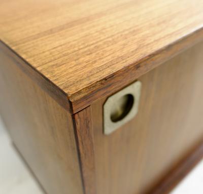 Italian Mid Century Wooden Sideboard with Sliding Doors