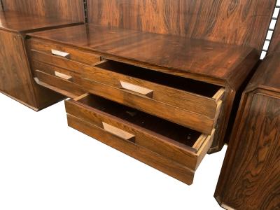 Italian Mid Century Wooden Wall Unit