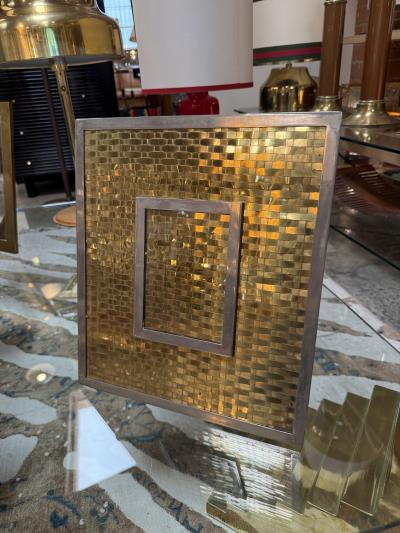 Italian Mid Century Woven Brass Picture Frame 1970s