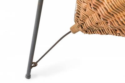 Italian Mid Century Woven Wicker Conical Basket Chair