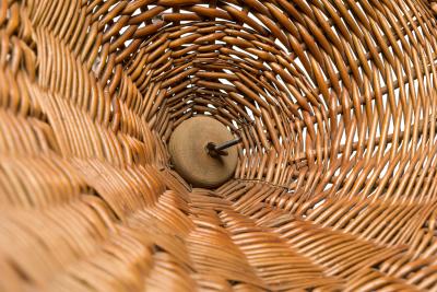 Italian Mid Century Woven Wicker Conical Basket Chair