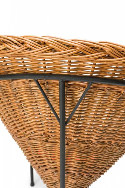 Italian Mid Century Woven Wicker Conical Basket Chair