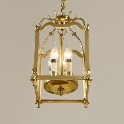 Italian Mid Century brass and glass lantern