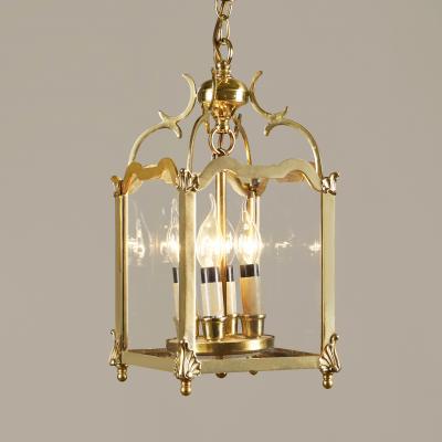 Italian Mid Century brass and glass lantern