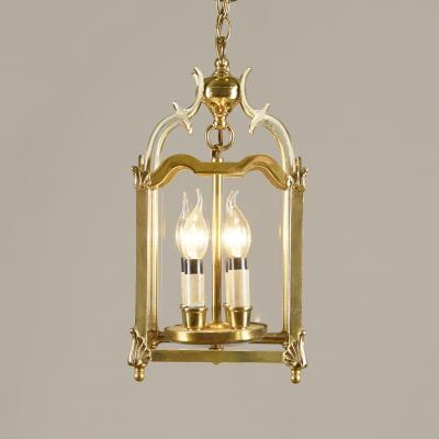 Italian Mid Century brass and glass lantern