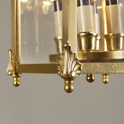Italian Mid Century brass and glass lantern