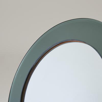 Italian Mid century adjustable circular table mirror with polished nickel base