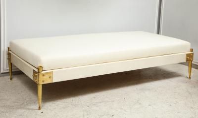 Italian Mid century parchment and brass day bed