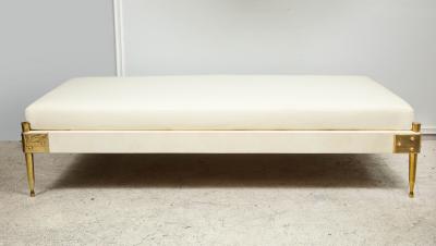 Italian Mid century parchment and brass day bed