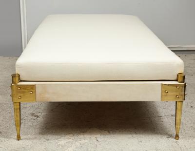 Italian Mid century parchment and brass day bed
