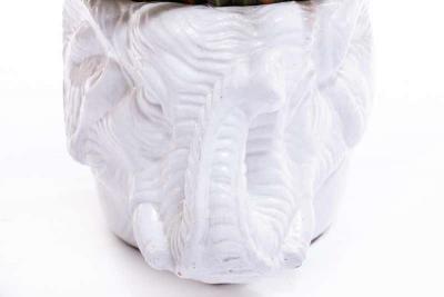 Italian Midcentury Ceramic White Elephant Planter