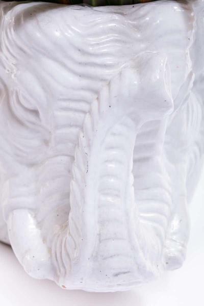 Italian Midcentury Ceramic White Elephant Planter