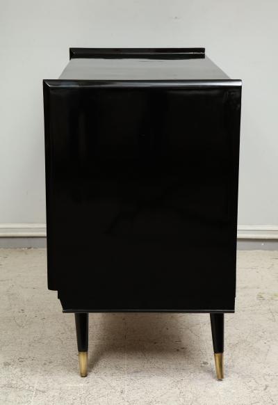 Italian Midcentury Ebonized Parchment Chest of Drawers