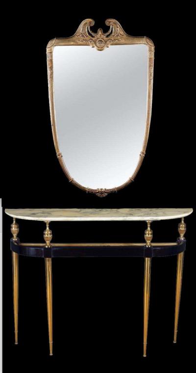Italian Midcentury Giltwood Mirror 1950