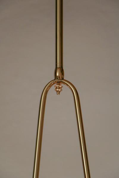 Italian Midcentury Gold and Ivory Color Eight Lights Chandelier 1950s