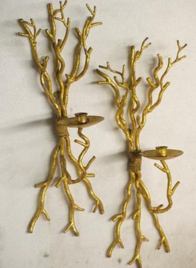 Italian Midcentury Pair of Branch Sconces