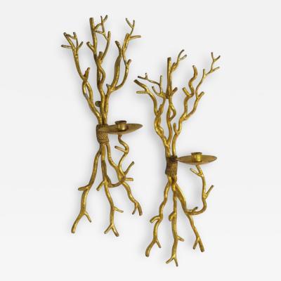 Italian Midcentury Pair of Branch Sconces