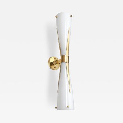 Italian Midcentury Style Murano Glass and Brass Hour Glass Wall Light