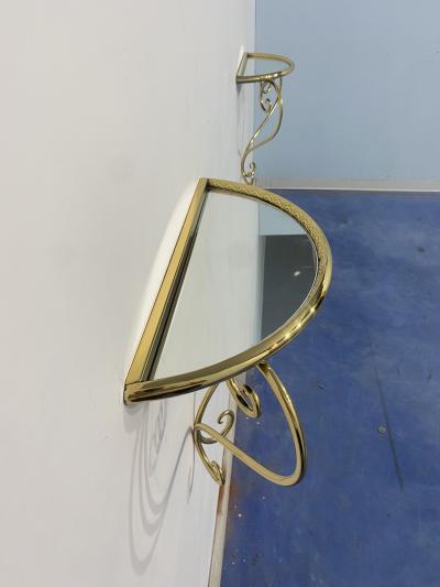 Italian Midcentury Suspended brass Console Nightstands Set of two 1950s