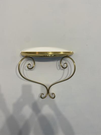 Italian Midcentury Suspended brass Console Nightstands Set of two 1950s