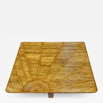 Italian Minimalist Custom Sun Decor Rectangular Golden Bamboo Coffee Sofa Table