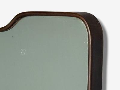 Italian Modern Brass Glass Wall Mirror Italy 1950s