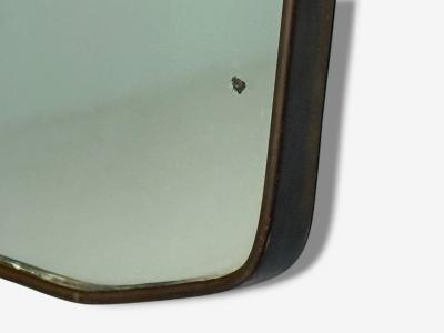 Italian Modern Brass Glass Wall Mirror Italy 1950s