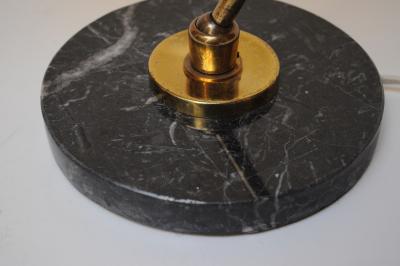 Italian Modern Brass Metal and Black Marble Table Lamp by Luci Milano