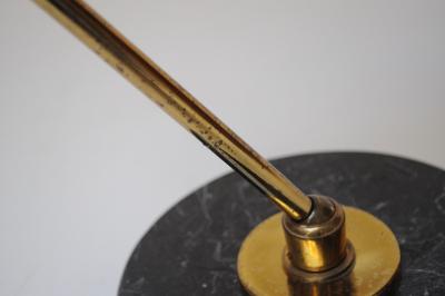 Italian Modern Brass Metal and Black Marble Table Lamp by Luci Milano