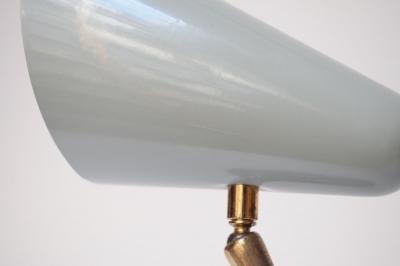 Italian Modern Brass Metal and Black Marble Table Lamp by Luci Milano