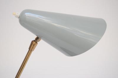 Italian Modern Brass Metal and Black Marble Table Lamp by Luci Milano