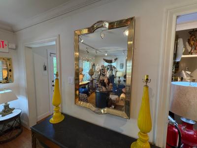 Italian Modern Brass Tray Mirror